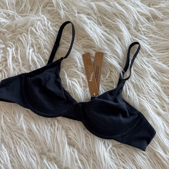 Skims Cotton Jersey T-Shirt Bra Soot Size 34A - Picture 4 of 7